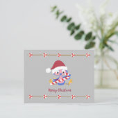 Kerst Bluebird Candy Cane Tekst Feestdagenkaart (Staand voorkant)
