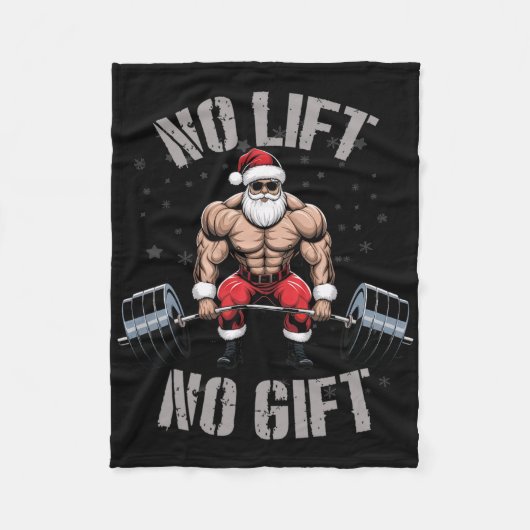 Kerst Bodybuilding Bodybuilder - Santa Weight Fleece Deken (Voorkant)