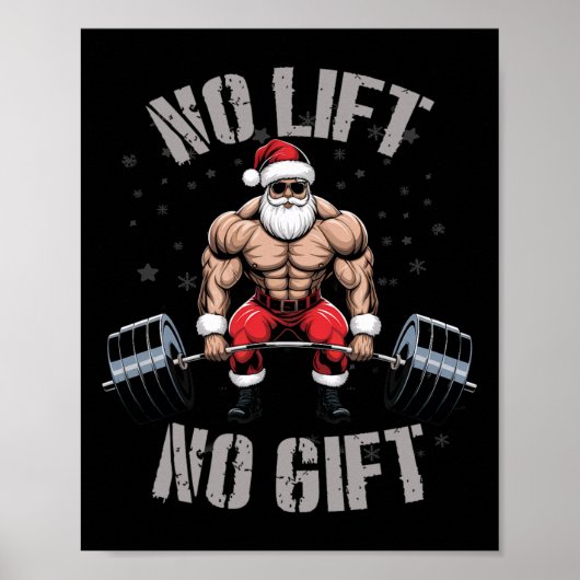 Kerst Bodybuilding Bodybuilder - Santa Weight Poster (Voorkant)