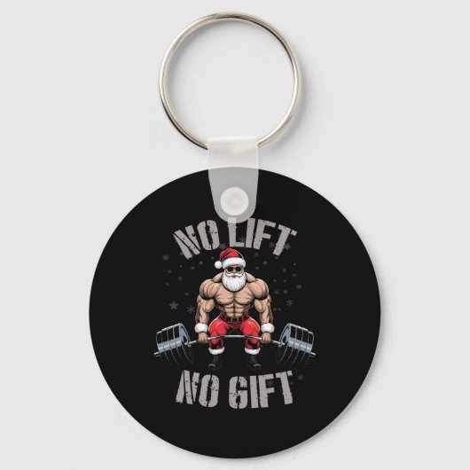 Kerst Bodybuilding Bodybuilder - Santa Weight Sleutelhanger (Voorkant)