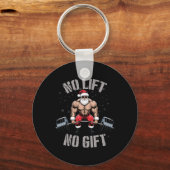Kerst Bodybuilding Bodybuilder - Santa Weight Sleutelhanger (Voorkant)