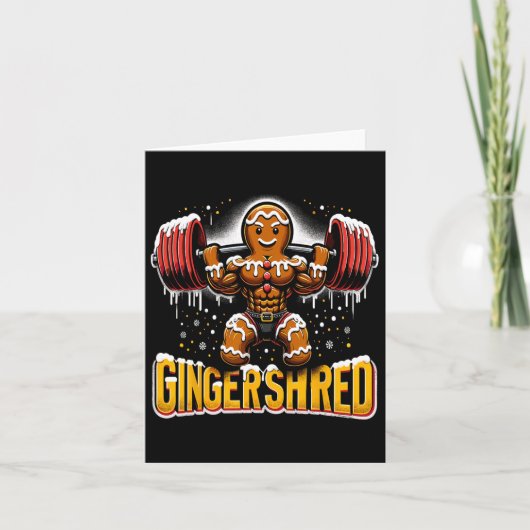 Kerst Bodybuilding Gingershred Funny Gingerbre Kaart (Voorkant)