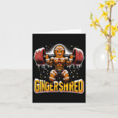 Kerst Bodybuilding Gingershred Funny Gingerbre Kaart (Gele Bloem)
