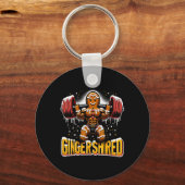 Kerst Bodybuilding Gingershred Funny Gingerbre Sleutelhanger (Voorkant)