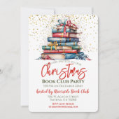 Kerst Boek Club Bibliotheek Party Kaart (Voorkant)