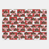 Kerst Boerderij Rode Tractor Apparatuur Feestelijk Inpakpapier Vel (Voorkant 3)