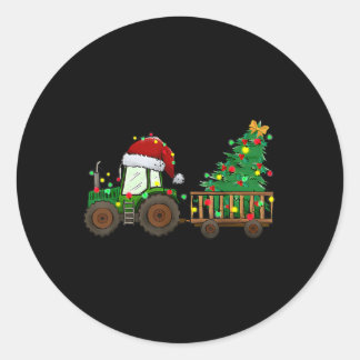 Kerst boerderij tractor kerstboomverlichting Kerst Ronde Sticker
