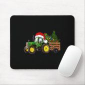 Kerst Boerderij Tractor Tree Lights Santa Hat Xmas Muismat (Met muis)