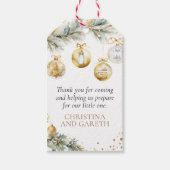 Kerst Boho Baby shower Dank u gunst Cadeaulabel (Voorkant)