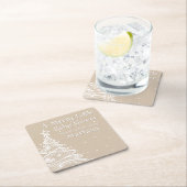 Kerst Boho Beige Neutraal Baby shower Kartonnen Onderzetters (Insitu)