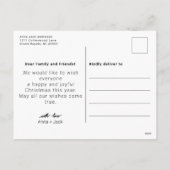 Kerst Boho Bloemen Groeten Scandinavisch Feestdagenkaart (Achterkant)