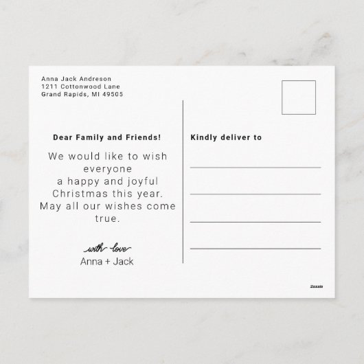 Kerst Boho Bloemen Groeten Scandinavisch Feestdagenkaart (Achterkant)