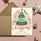 Kerst Boho Bloemen Groeten Scandinavisch Feestdagenkaart