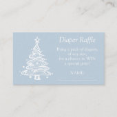 Kerst Boho Blue Baby Boy Douche Luier Raffle Informatiekaartje (Voorkant)