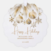 Kerst boho metallic waterverf fotosjabloon ornament kaart (Voorkant)