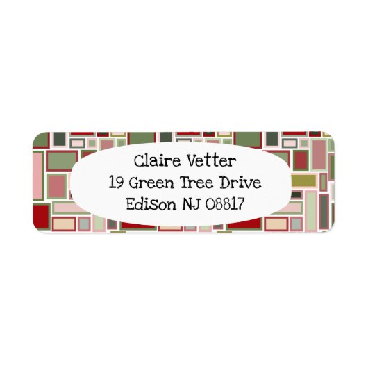 Kerst Boho rechthoeken Etiket (Voorkant)