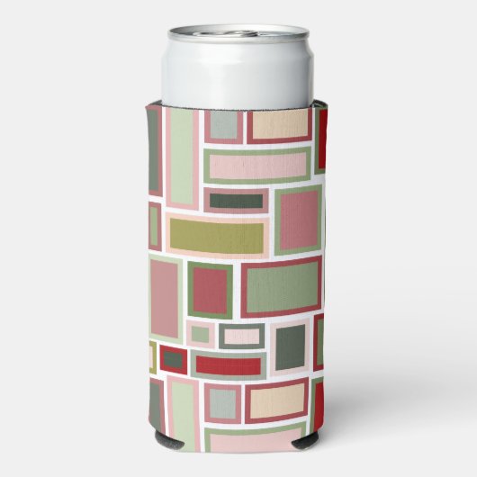 Kerst Boho rechthoeken Seltzer Blikjeskoeler (Seltzer Achterkant)