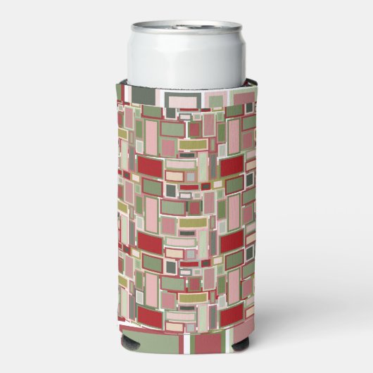 Kerst Boho rechthoeken Seltzer Blikjeskoeler (Seltzer Voorkant)