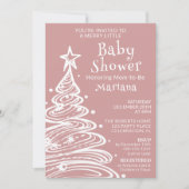 Kerst Boho Roze Meisje Baby shower Kaart (Voorkant)