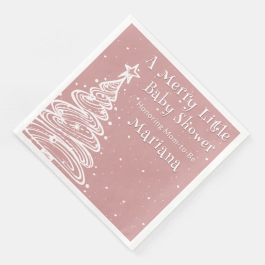 Kerst Boho Roze Meisje Baby shower Servet (Hoek)