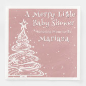 Kerst Boho Roze Meisje Baby shower Servet (Voorkant)