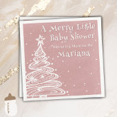 Kerst Boho Roze Meisje Baby shower Servet