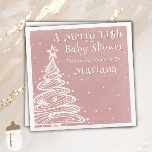 Kerst Boho Roze Meisje Baby shower Servet