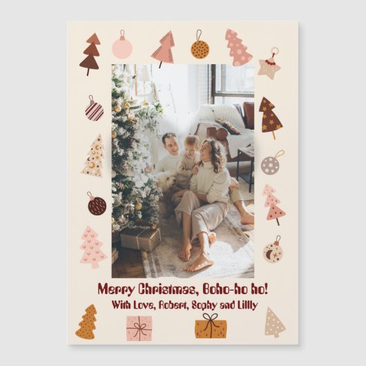 Kerst Boho Vrolijk Kerstfeest Boho ho ho! (Voorkant)