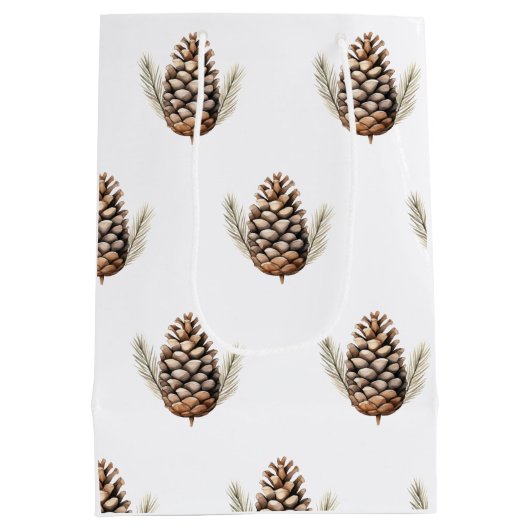 Kerst Boho Water kleur Wrapping Papier Medium Cadeauzakje (Achterkant)