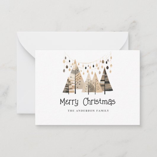 Kerst Boho Wenskaarten Notitiekaartje (Voorkant)