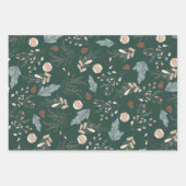 Kerst Boho Winter Greenery Inpakpapier Vel (Voorkant 3)