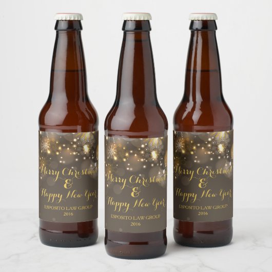 Kerst Bokeh Bier Fles Label Bier Etiket (Flessen)