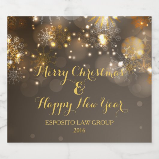 Kerst Bokeh Bier Fles Label Bier Etiket (Enkel label)