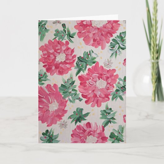Kerst Bonanza Floral Note Kaart (Voorkant)
