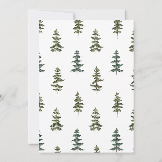 Kerst Bonfire Winter Forest Deer Holiday Party Kaart (Achterkant)