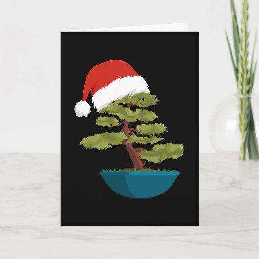Kerst Bonsai Boom Cadeau Kaart (Voorkant)