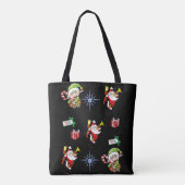 kerst boodschappentas tote bag (Achterkant)