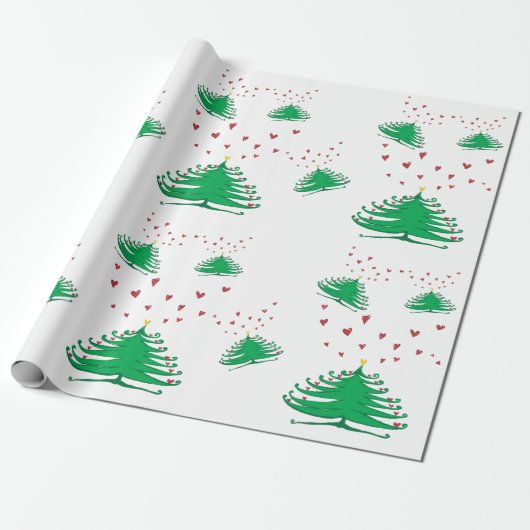 Kerst Boom Matte Wrapping Papier, 30 in x 6 ft Cadeaupapier (Uitgerold)