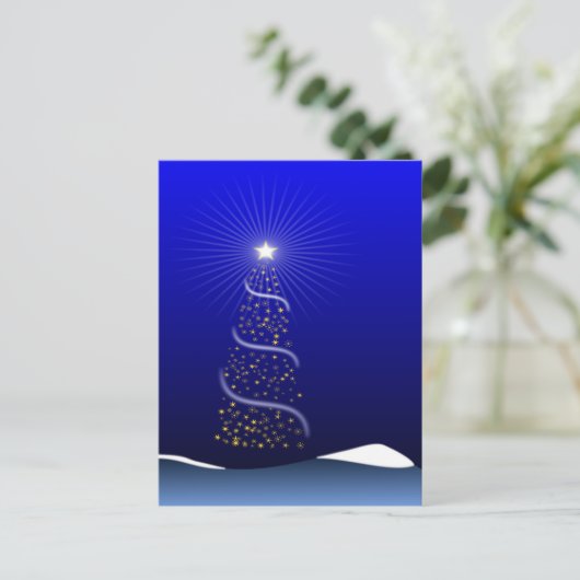 Kerst- Boom & Ster Feestdagenkaart (Staand voorkant)