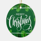 Kerst boom takken grens keramisch ornament (Links)