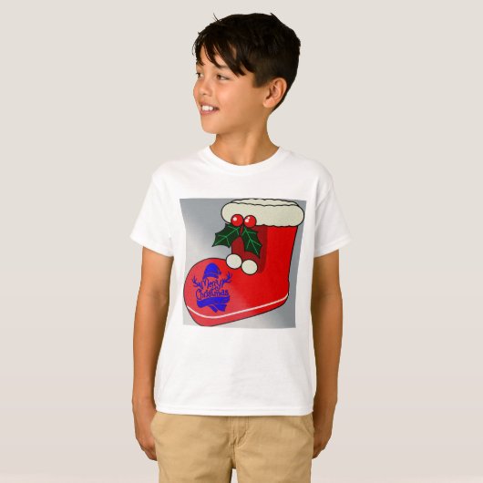 Kerst Boot Design - Kind T-shirt (Voorkant volledig)