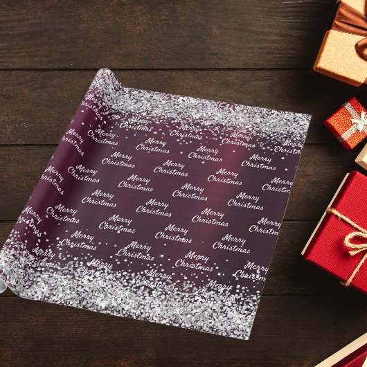 Kerst bordeaux zilver elegant cadeaupapier