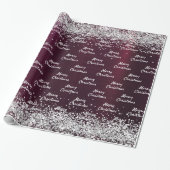 Kerst bordeaux zilver elegant cadeaupapier (Uitgerold)