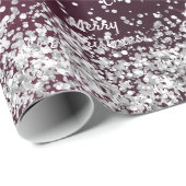 Kerst bordeaux zilver elegant cadeaupapier (Rol Hoek)