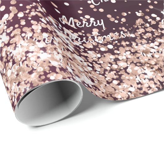 Kerst bordeauxrood roos elegant cadeaupapier (Rol Hoek)