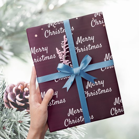 Kerst bordeauxrood roos elegant cadeaupapier