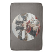 Kerst Border Collie Dog Snowman Badmat (Voorkant Verticaal)