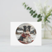 Kerst Border Collie Dog Snowman Feestdagenkaart (Staand voorkant)