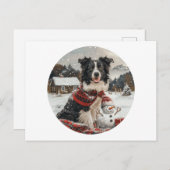 Kerst Border Collie Dog Snowman Feestdagenkaart (Voorkant / Achterkant)