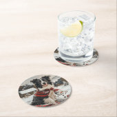 Kerst Border Collie Dog Snowman Ronde Kartonnen Onderzetter (Insitu)